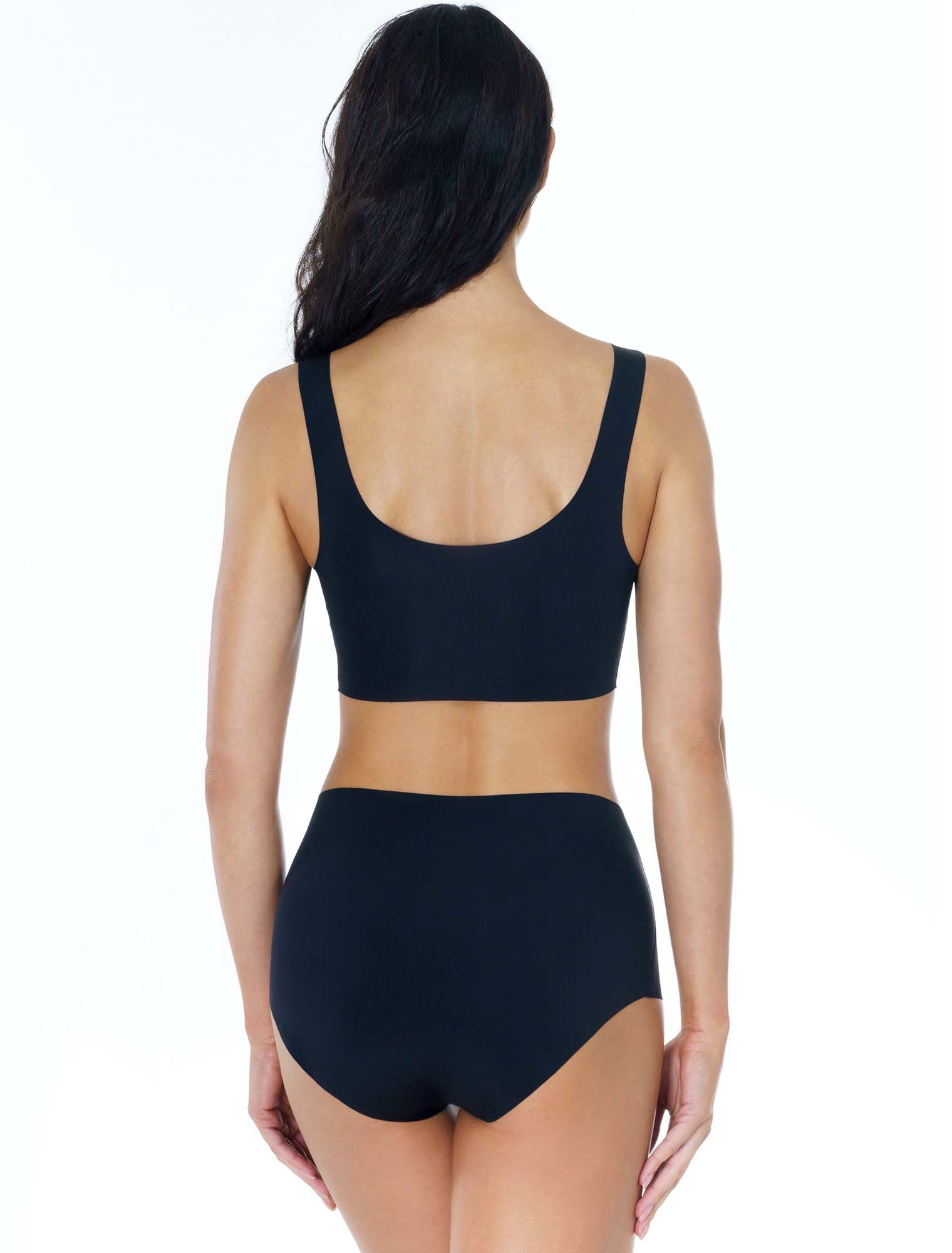 Lauma, Black High Waist Seamless Panties, On Model Back, 71D52