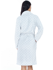 Lauma, Light Grey Fleece Robe, On Model Back, 72D81