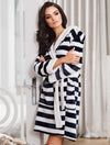 Lauma, Striped Warm Robe, On Model Front, 72D97