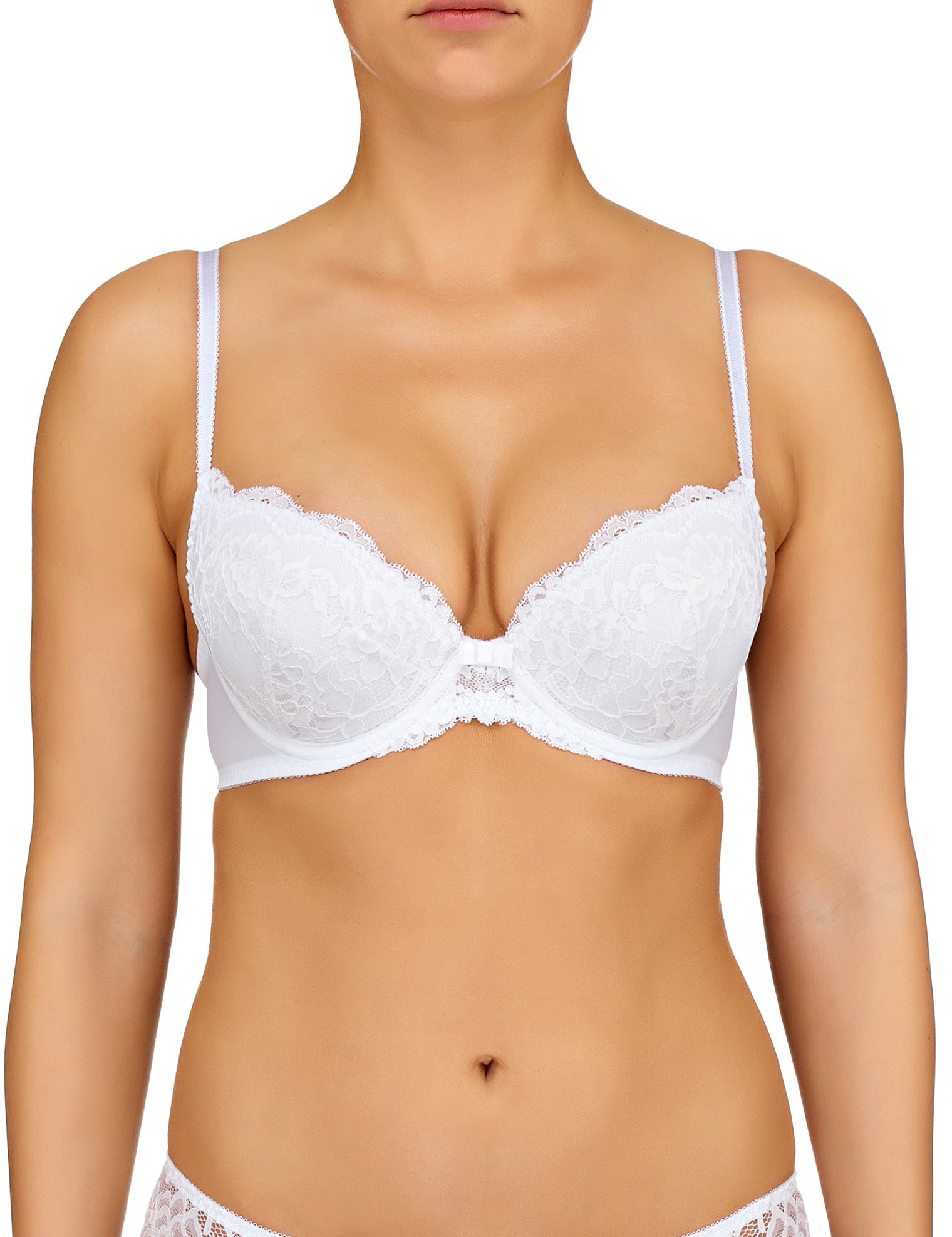 Lauma, White Push Up Bra, On Model Front, 72F10