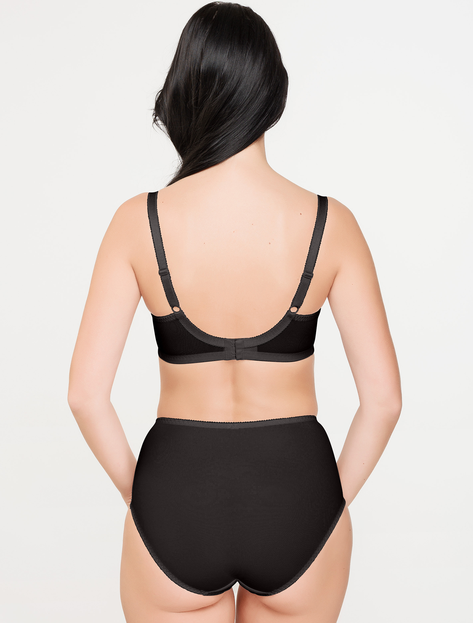 Lauma, Black Non-padded Underwired Bra, On Model Back, 72F20