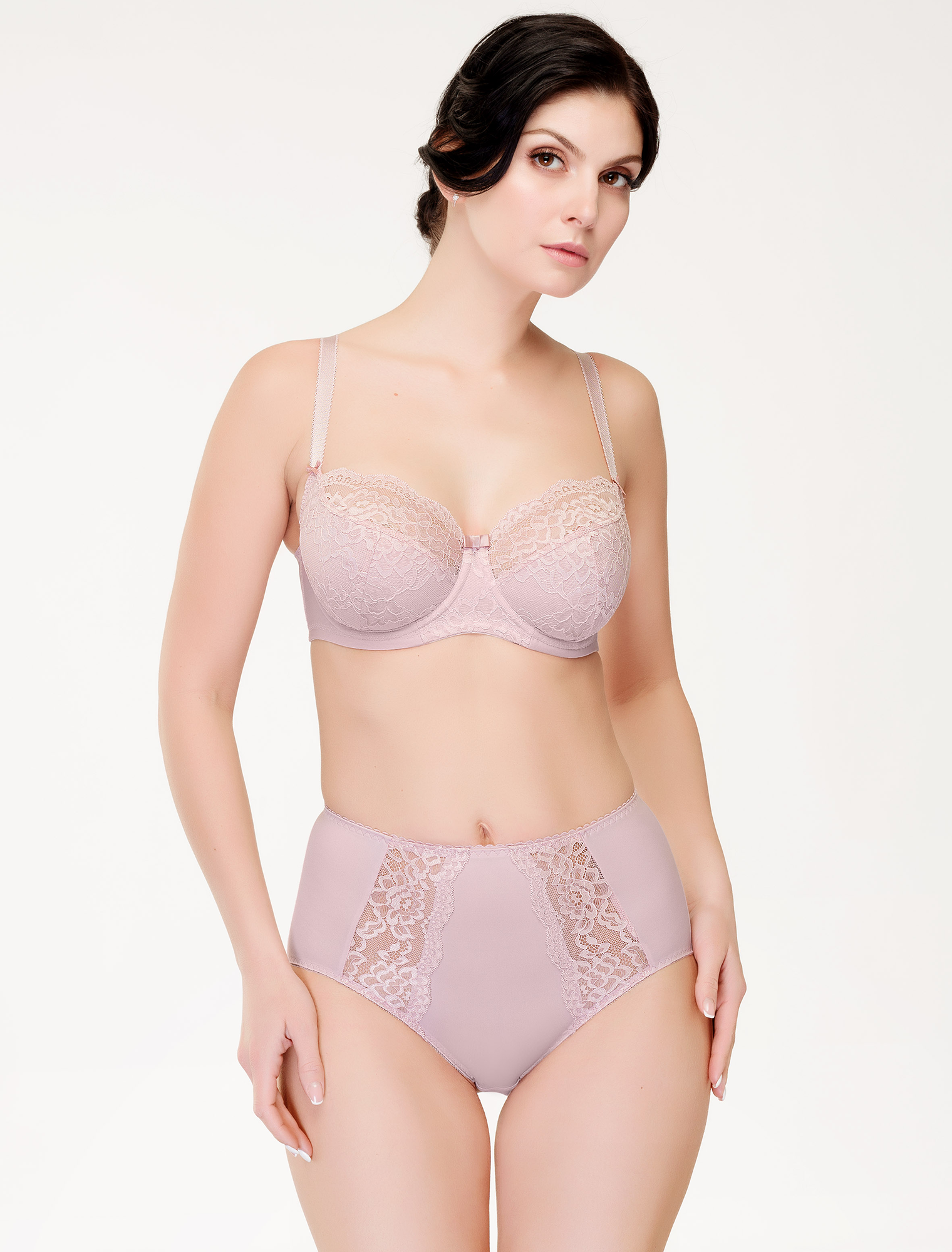 Lauma, Light Pink High Waist Panties, On Model Front, 72F51