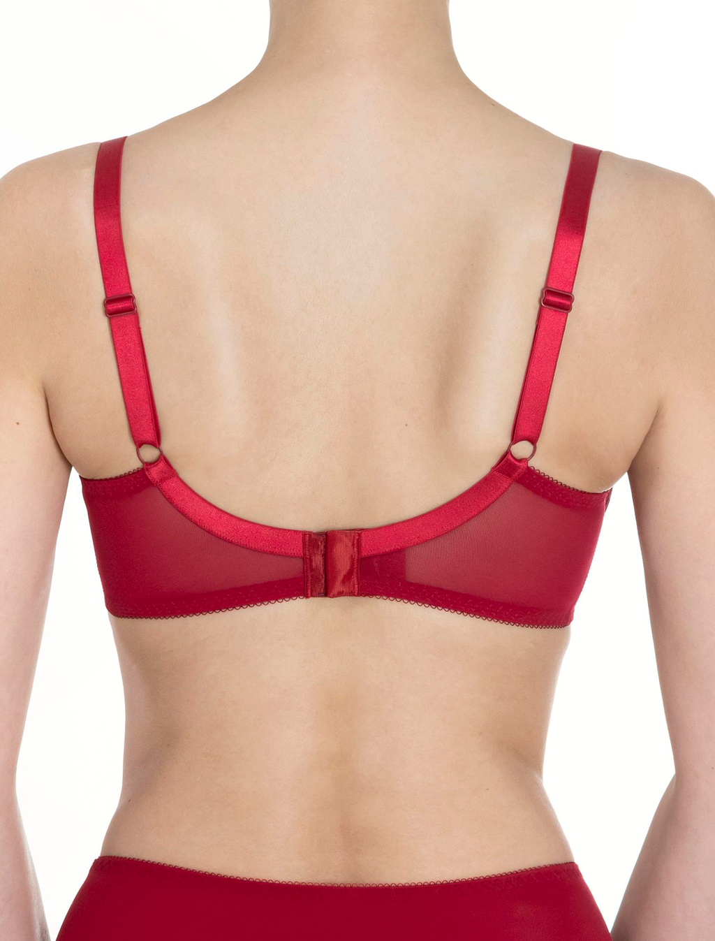 Lauma, Red Underwired Non-padded Bra, On Model Back, 72F20