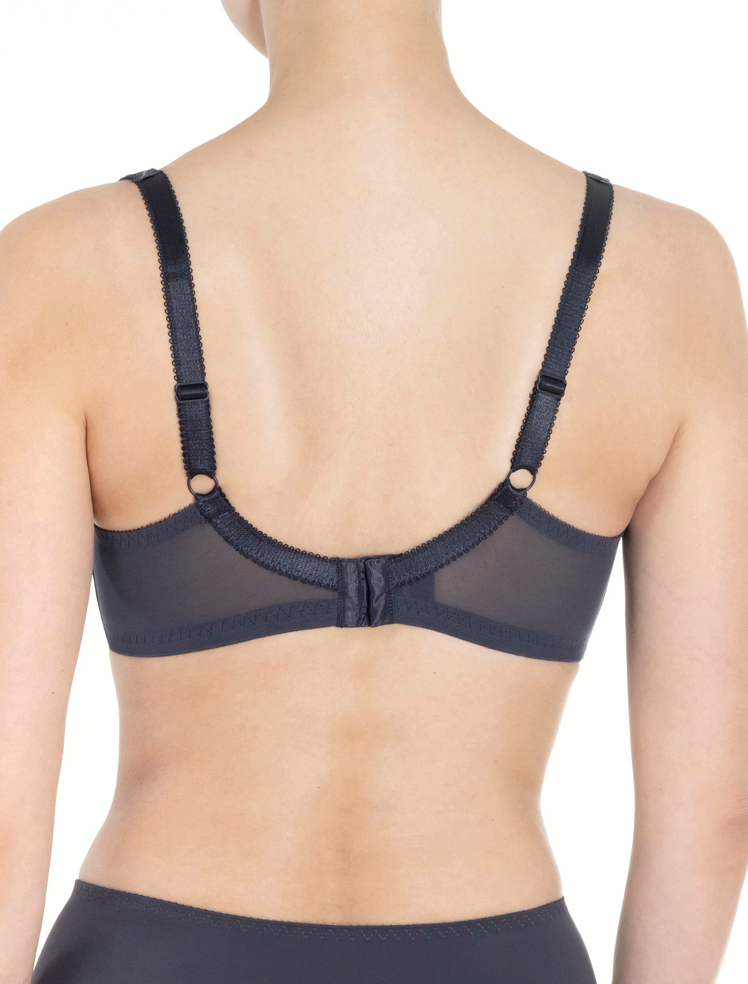 Lauma, Dark Grey Non-padded Side Support Bra, On Model Back, 72F22  