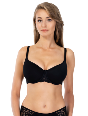 Lauma, Black Underwired Spacer Cup Bra, On Model Front, 72F32