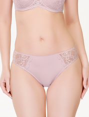 Lauma, Light Pink Mid Waist Panties, On Model Front, 72F50 
