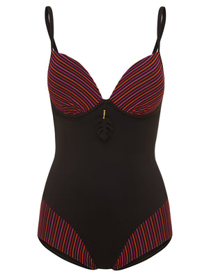 Lauma, Black Push Up Swimsuit, On Model Front, 74G82