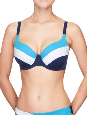 Lauma, Blue Moulded Bikini Top, On Model Front, 74H31