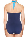 Lauma, Blue Halterneck Swimsuit, On Model Back, 74H80