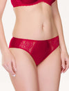 Lauma, Red Mid Waist  Panties, On Model Front, 74J52