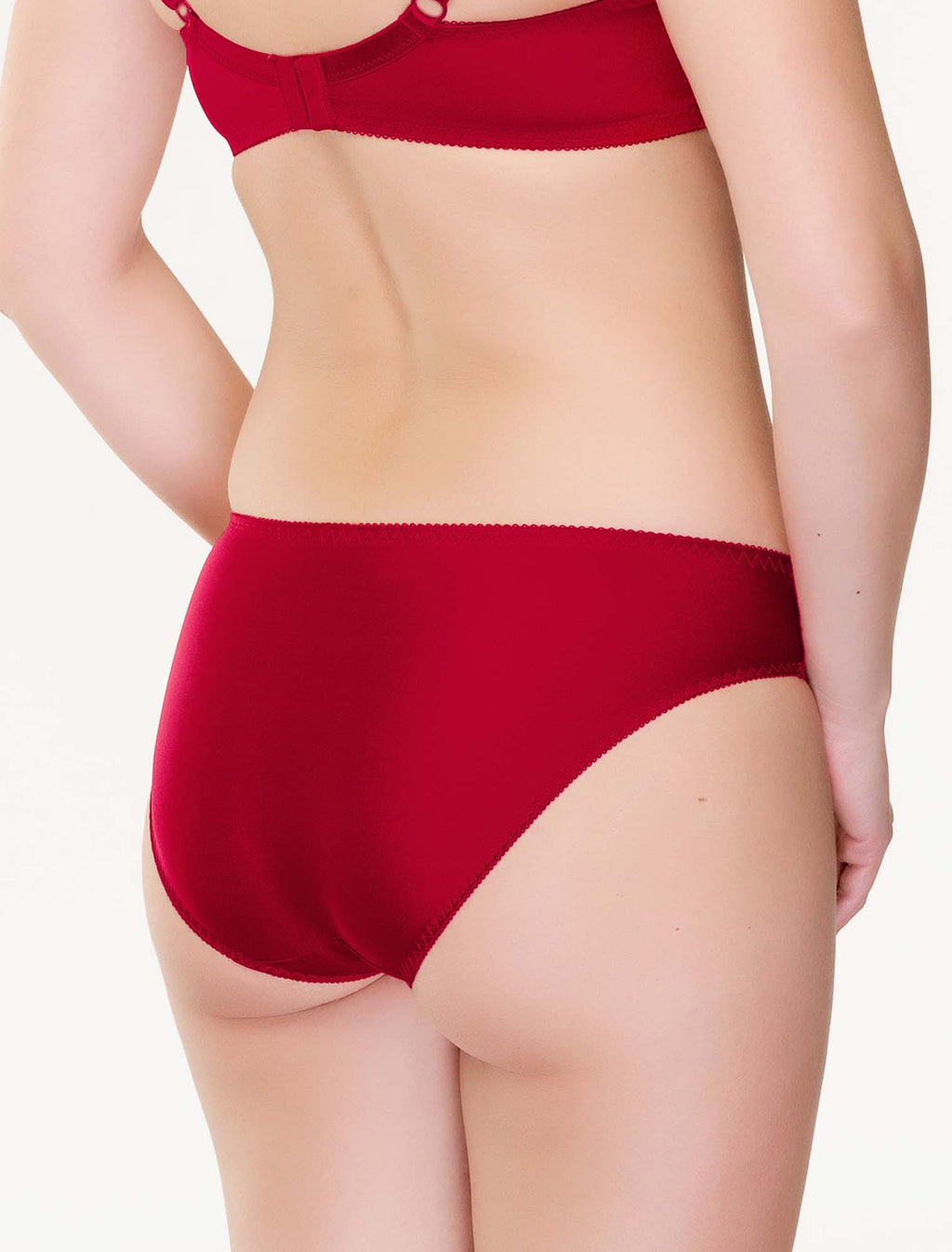 Lauma, Red Mid Waist  Panties, On Model Back, 74J52