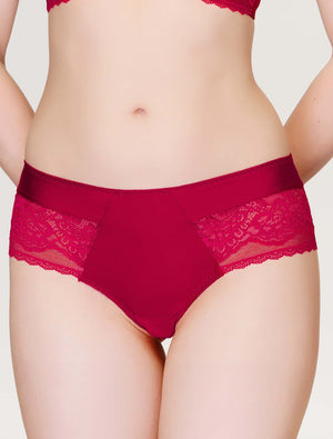 Lauma, Red Lace String Panties, On Model Front, 74J60