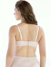 Lauma, Beige Seamless Wireless One Piece T-Shirt Bra, On Model Back, 77D30