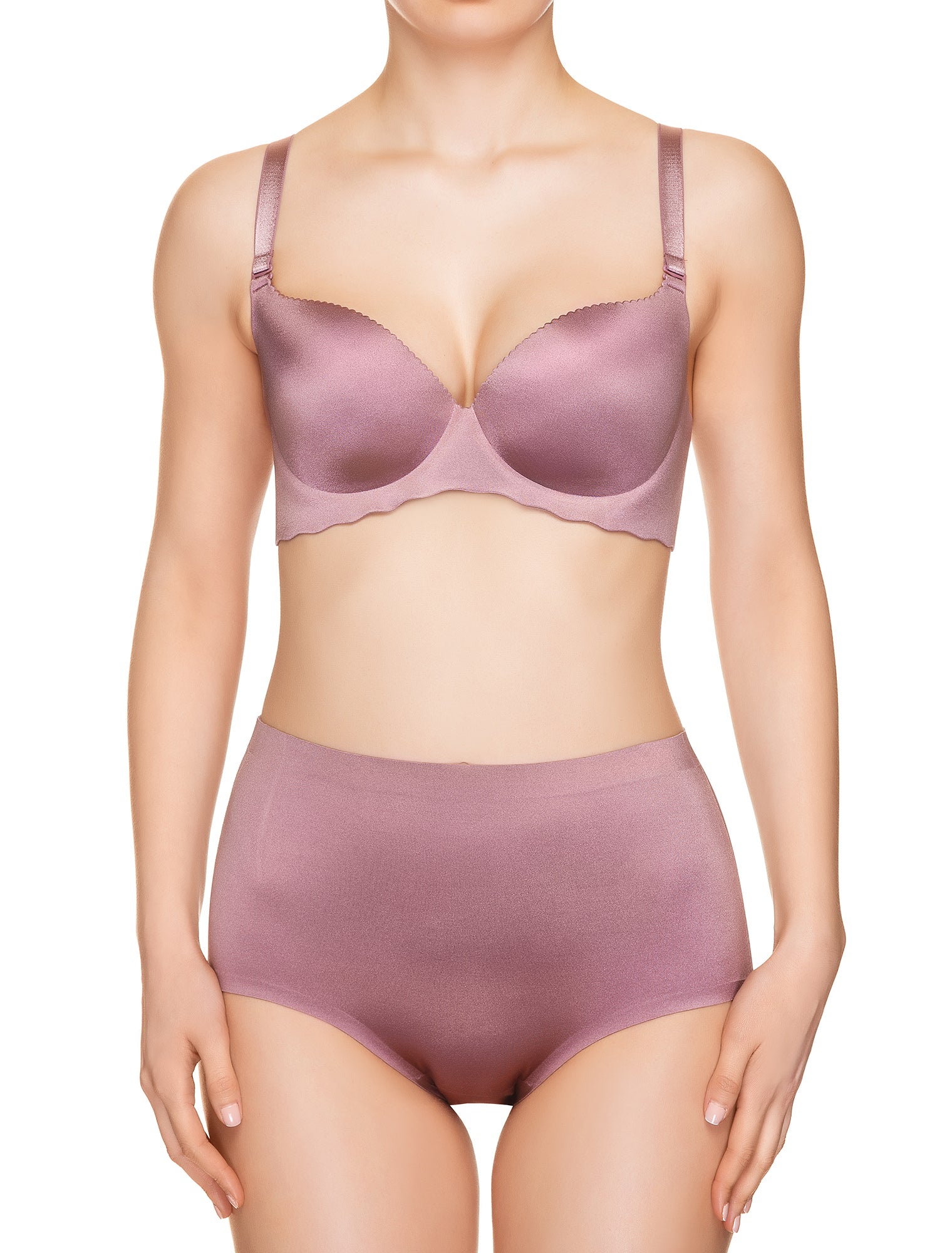 Lauma, Pink Seamless High Waist Panties, On Model Front, 77D52