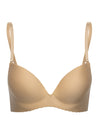Lauma, Nude Seamless Wireless Moulded Push Up Bra, On Model Front, 77D35