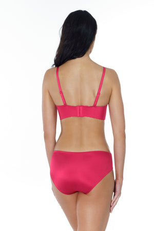 Lauma, Red Seamless Wireless Moulded Push Up Bra, On Model Back, 77D35