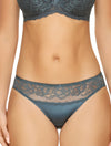 Lauma, Blue Viscose Mid Waist Panties, On Model Front, 77G52