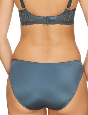 Lauma, Blue Viscose Mid Waist Panties, On Model Back, 77G52