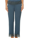 Lauma, Blue Viscose Pyjama Pants, On Model Front, 77G58