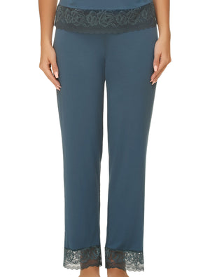 Lauma, Blue Viscose Pyjama Pants, On Model Front, 77G58