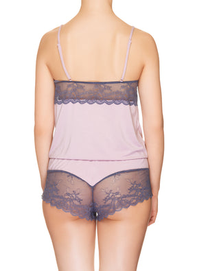 Lauma, Pink Viscose Sleeping Playsuit, On Model Back, 77H80