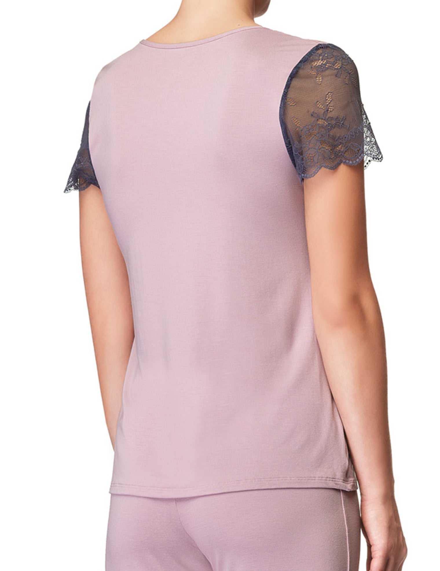 Lauma, Pink Pyjama Top, On Model Back, 77H92
