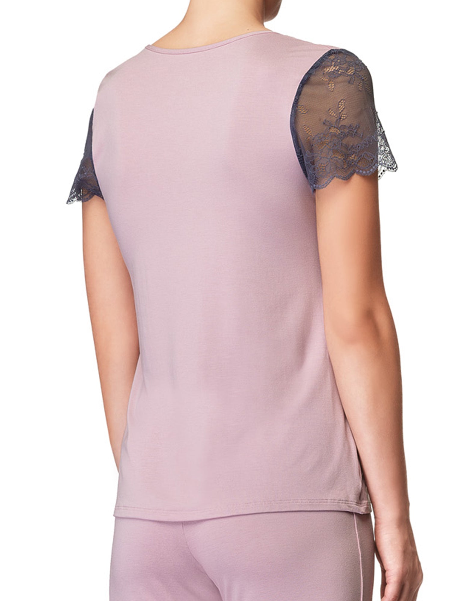 Lauma, Pink Pyjama Top, On Model Back, 77H92