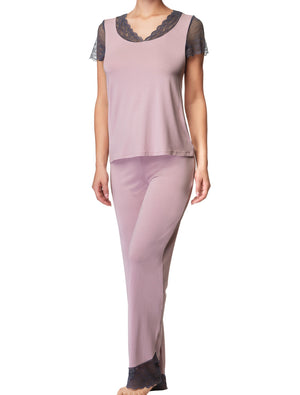 Lauma, Pink Pyjama Pants, On Model Front, 77H58