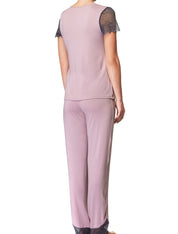 Lauma, Pink Pyjama Top, On Model Back, 77H92