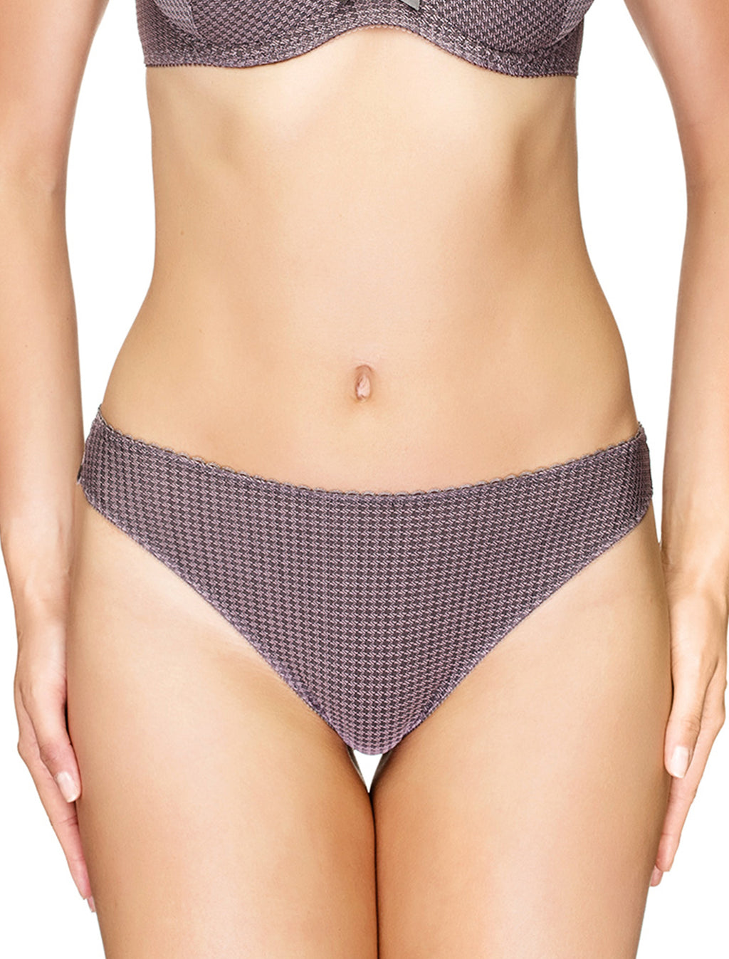 Lauma, Violet Print String Panties, On Model Front, 78H60