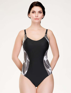Lauma, Black Shaping Swimsuit, On Model Front, 81J80