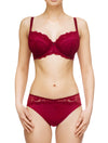 Lauma, Red Non-padded Lace Bra, On Model Front, 83G20