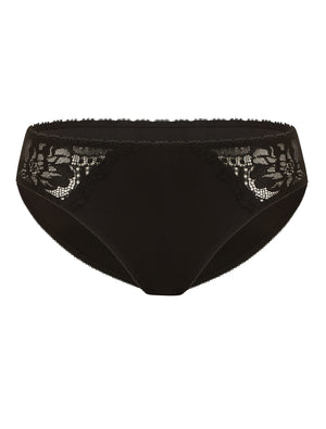 Lauma, Black Mid Waist Panties, On Model Front, 83G52