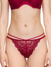 Lauma, Red Lace String Tanga, On Model Front, 83G61