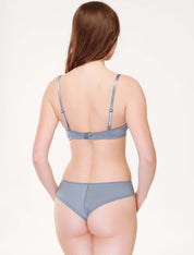 Lauma, Grey Embroiderd Lace Push-up Bra, On Model Back, 84J10