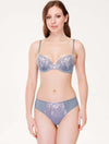 Lauma, Grey Embroiderd Lace String Panties, On Model Front, 84J61