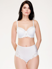 Lauma, White Half-padded Bra, On Model Front, 90J40