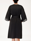 Lauma, Black Dressing Gown With Lace, On Model Back, 90J98