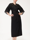 Lauma, Black Crepe chiffon Dressing Gown, On Model Front, 90J99