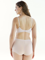 Lauma, Beige Wireless Moulded T-shirt Bra, On Model Back, 92H30