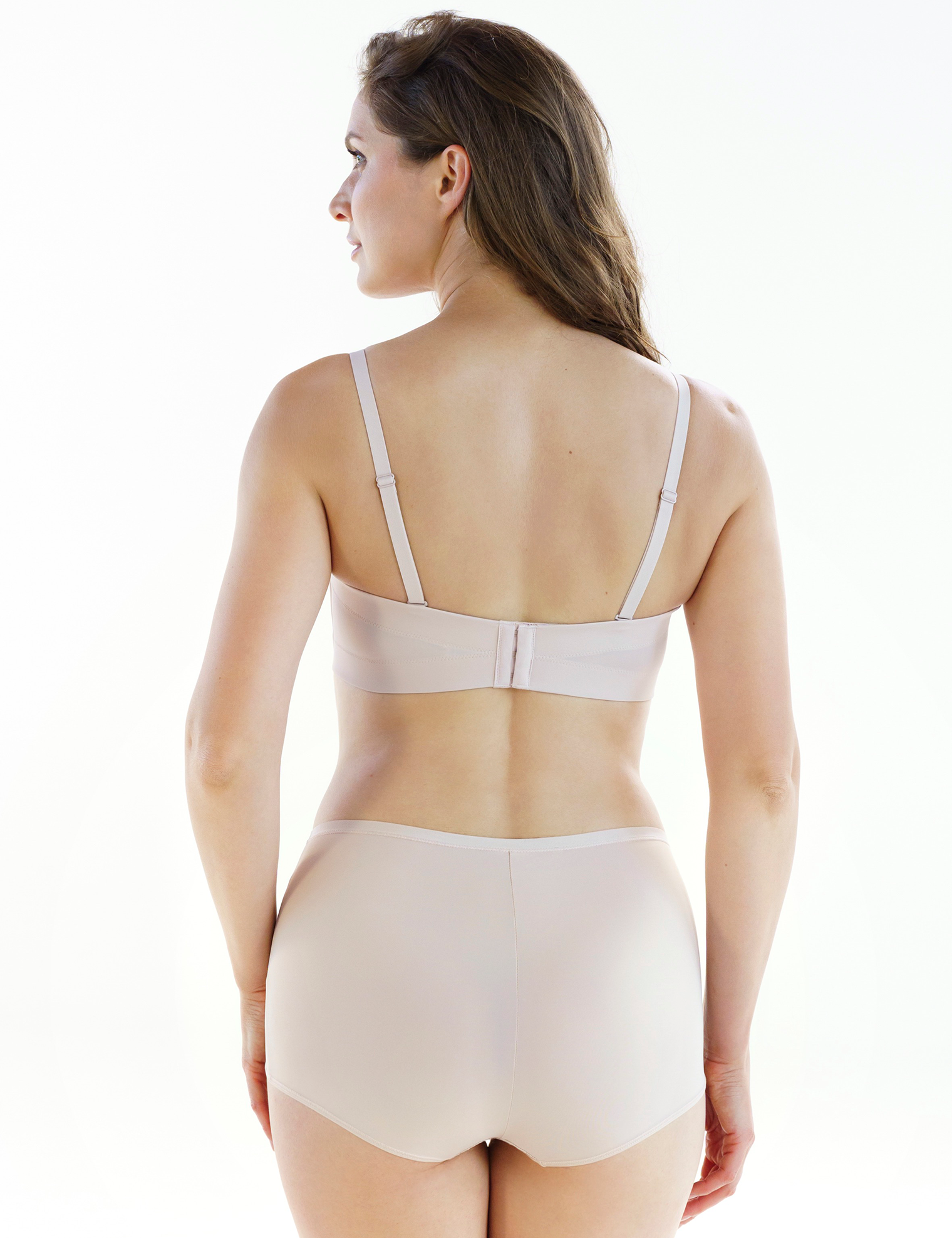 Lauma, Beige Smooth Balconette Bra, On Model Back, 92H36
