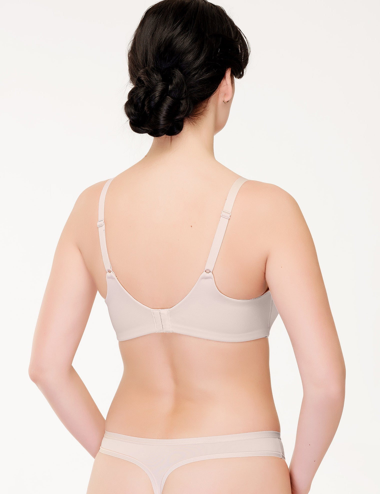Lauma, Beige Wireless Moulded Cup Bra, On Model Back, 92H37
