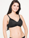 Lauma, Black Wireless Moulded Cup Bra, On Model Front, 92H37