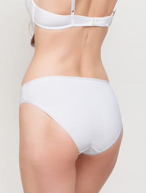 Lauma, White Sleek Mid Waist Panties, On Model Back, 94J50