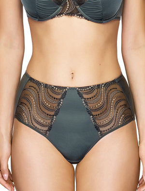 Lauma, Grey High Waist Panties, On Model Front, 95H51