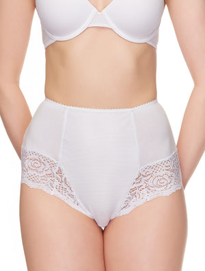 Lauma, White Cotton High Waist Panties, On Model Front, 95J51