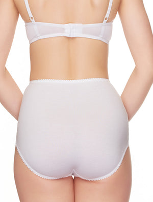 Lauma, White Cotton High Waist Panties, On Model Back, 95J51