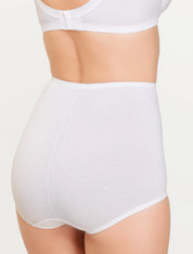 Lauma, White High Waist Cotton Full Briefs, On Model Back, 97J50