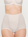 Lauma, Nude High Waist Cotton Full Briefs, On Model Front, 97J50