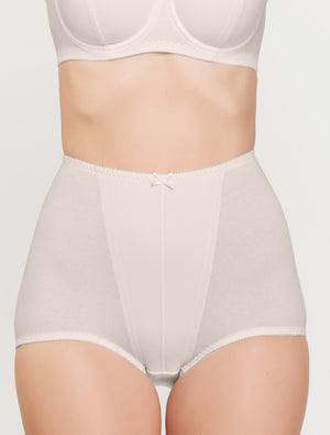 Lauma, Nude High Waist Cotton Full Briefs, On Model Front, 97J50
